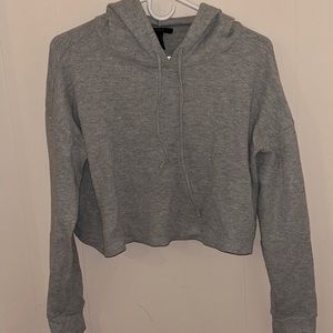 FOREVER 21 Grey Cropped Hoodie